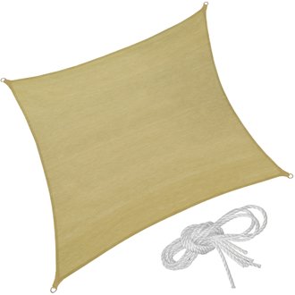 Tectake  Voile d'ombrage carrée, beige