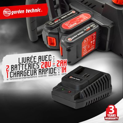 Tronçonneuse rechargeable 40V (2x20V) - Guide et chaîne Oregon - Livrée avec 2 batteries et chargeur - TRO40LI-2B - 5411074219055