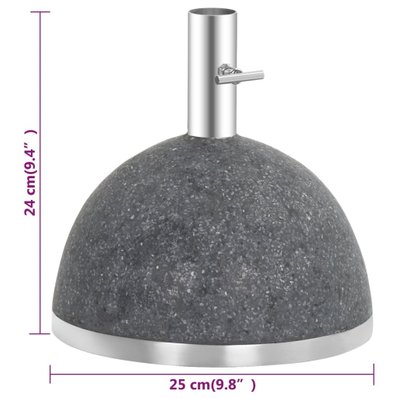 Pied de parasol granit 11kg gris foncé - 428855 - 8714982020469
