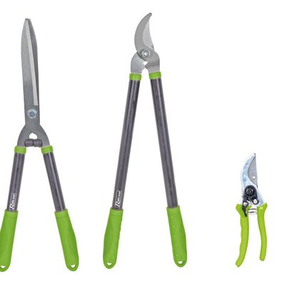 Lot 3 outils de jardinage coupants : secateur 8 + cisaille haies + coupe branches, PRSMCHBX3 - PRSMCHBX3 - 3700194420215