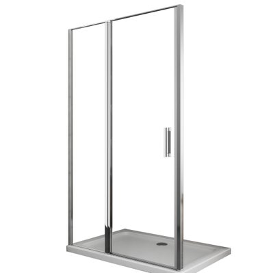 Porte de douche de 6 mm avec un petite paroi et une porte à battant dans la même ligne – 117-120 cm - BOXFB120 - 8050513831266
