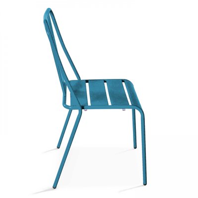Chaise de jardin en métal bleu pacific - 106494 - 3663095041524