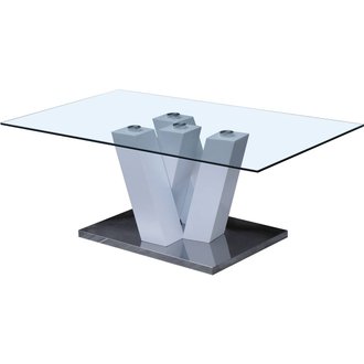 Table basse "Gaya" - 110 x 60 x 40 cm - Blanc Laqué