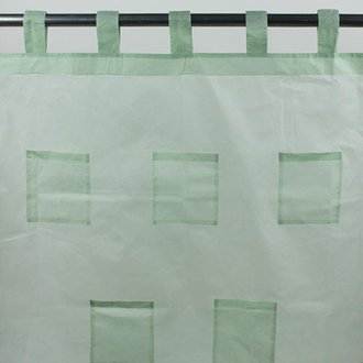POCKET - Voilage à pattes pochettes de rangement  vert deau 110x250