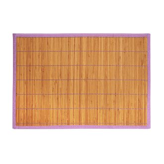 BALI CHIC - Set de table en bambou avec ganse parme 48x33