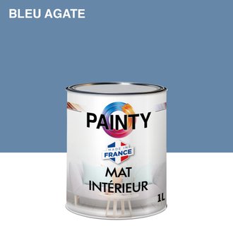Peinture mate acrylique intérieure Bleu Agate en 1l