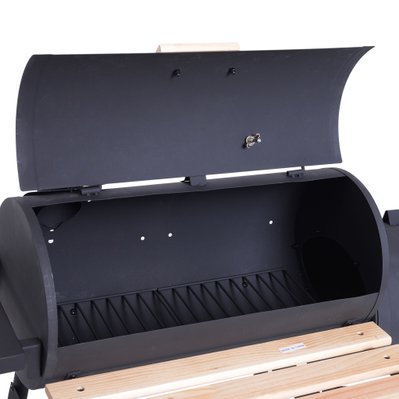 Barbecue à charbon fumoir acier laminé à froid noir - 846-036 - 3662970079812