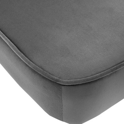 CLARK - Fauteuil Vintage velours gris pieds métal noir(x2) - 2261 - 3701139525927