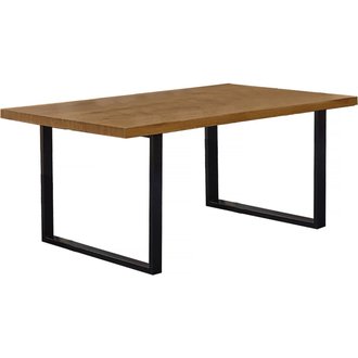 Table repas "Presidio" - 180 x 100 x 75 cm - Chêne / Noir