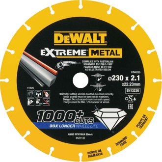 Disque à tronçonner DEWALT DT40255 EXTREME METAL Ø 230mm