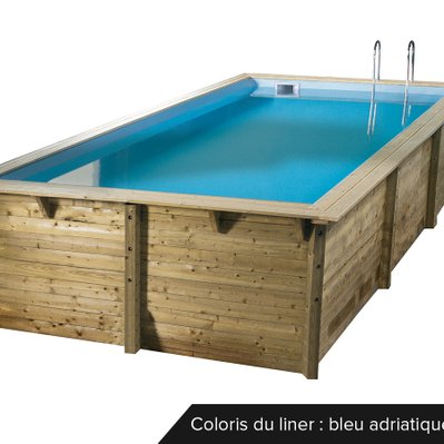 Piscine bois Sunwater 5,55 x 3,00 x 1,40 m - Liner bleu - Ubbink - 10227 - 8711465047548