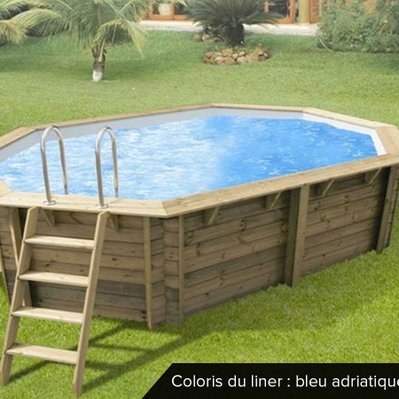 Piscine bois Sunwater 4,90 x 3,00 x 1,20 m - Liner bleu - Ubbink - 8556 - 8711465045957