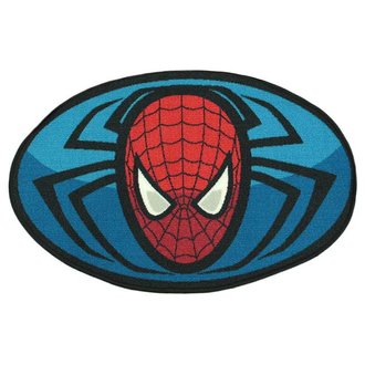 MARVEL - Tapis enfant Spiderman ovale bleu 90x57