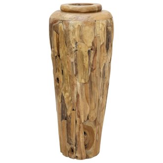 vidaXL Vase de décoration 40 x 100 cm Bois de teck solide