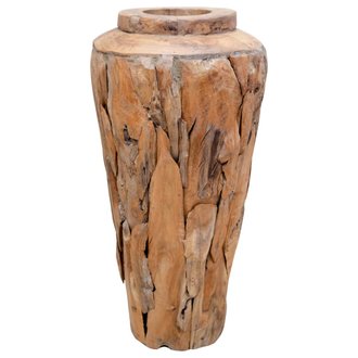 vidaXL Vase de décoration 40 x 60 cm Bois de teck solide