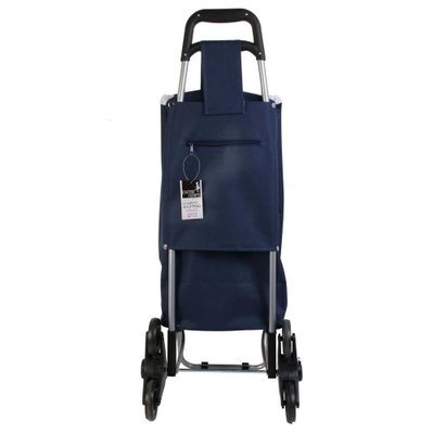 Chariot shopping en polyester 6 roues bleu - 45352 - 3700866337872