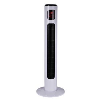 Ventilateur colonne tour 45 W programmable oscillant avec télécommande blanc noir