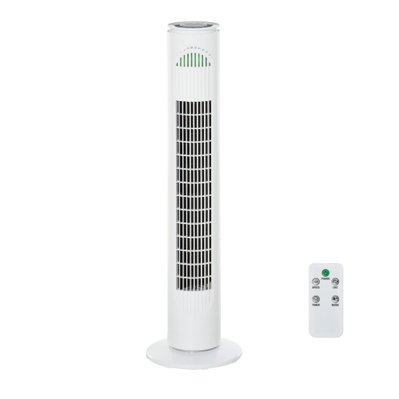 Ventilateur colonne tour oscillant 45 W avec télécommande blanc - 824-015V90 - 3662970079478
