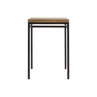 Table haute carrée en manguier massif et métal noir YPSTER