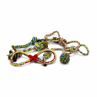 Lots de 6 jouets indestructibles en corde et nœuds pour chien : os. boule. corde en 8. cordes avec poignée