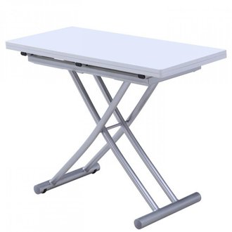Table relevable extensible COLIBRI ultra compacte laquée blanc 100 x 45/90 cm