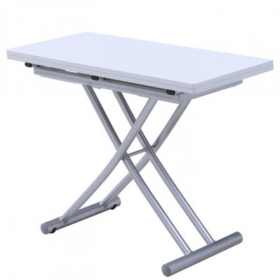Table relevable extensible COLIBRI ultra compacte laquée blanc 100 x 45/90 cm - 20100889752 - 3663556363943
