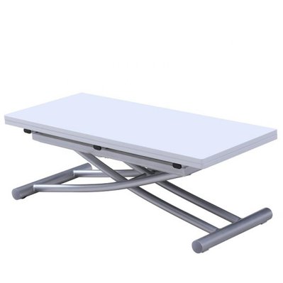 Table relevable extensible COLIBRI ultra compacte laquée blanc 100 x 45/90 cm - 20100889752 - 3663556363943