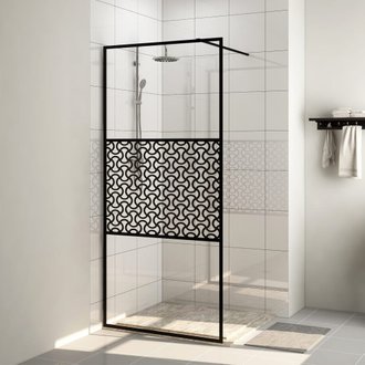 vidaXL Paroi de douche avec verre ESG transparent 100x195 cm Noir