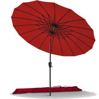 Parasol inclinable 270cm Shanghai avec housse de protection rouge
