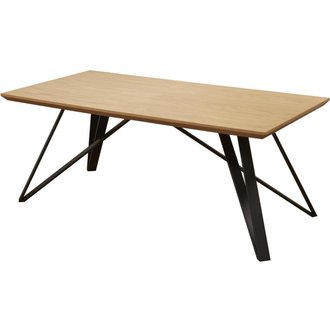 Table basse ST MORE Noir et Marron - plateau Bois pieds Metal Noir 120 x 60