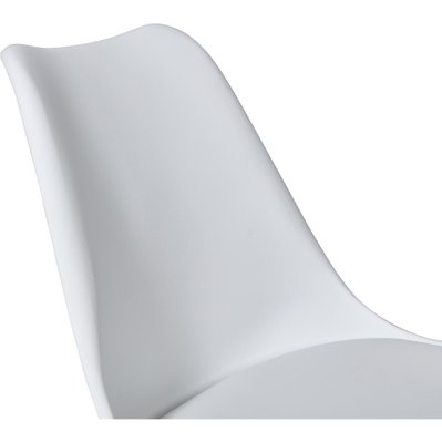 Lot de 2 - Chaise Scandinave MARKLE Blanc - assise Plastique dur ABS pieds Metal - SUP140410BL - 8790260410030
