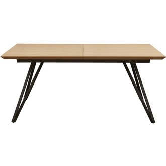 Table de repas extensible ST MORE Noir et Marron - plateau Bois pieds Metal Noir 180 x 90 avec rallonge 60 cm