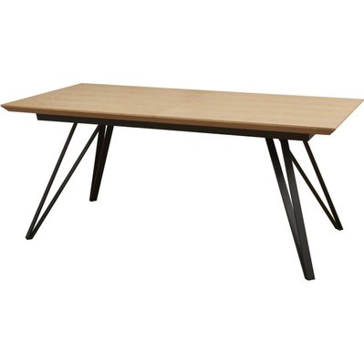 Table de repas extensible ST MORE Noir et Marron - plateau Bois pieds Metal Noir 180 x 90 avec rallonge 60 cm - SUP149121NA - 8790269121449