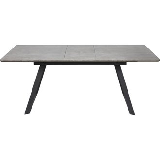 Table de repas extensible NICOLE Gris - plateau Bois pieds Metal 160 x 90 avec rallonge 40 cm