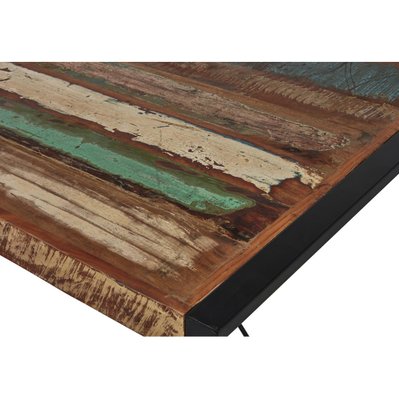 Table de repas ZARAGOZA Marron - plateau Bois recyclé pieds Metal Noir 180 x 90 - SUP151901NY - 8790261901339