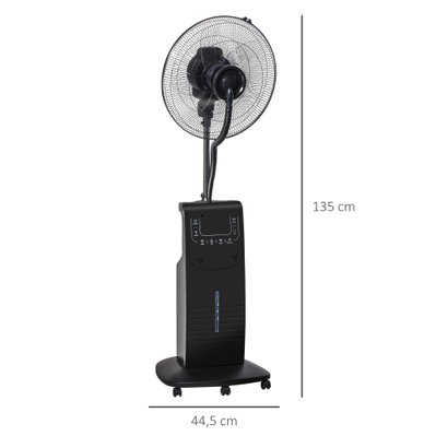 Ventilateur brumisateur sur roulettes 90 W programmable oscillant télécommande noir - 824-019 - 3662970078969