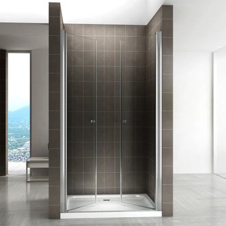 GINA Porte de douche H 180 cm largeur réglable 80 à 84 cm verre transparent