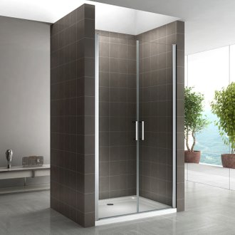 KAYA Porte de douche H 180 largeur réglable 71 à 74 cm verre transparent