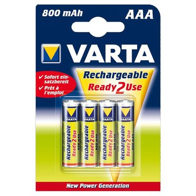 Lot de 4 piles alcaline type hr03 1.2 volts rechargeables  - VARTA - 56703101404 - 134407 - 4008496550616