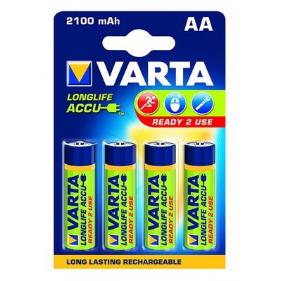Lot de 4 piles alcaline type hr6 1.2 volts rechargeables  - VARTA - 56706101404 - 134415 - 4008496550692