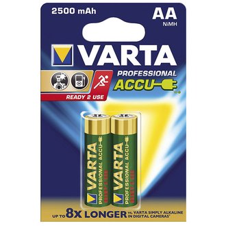 Lot de 2 piles alcaline type hr6 1.2 volts rechargeables  - VARTA - 5716101402