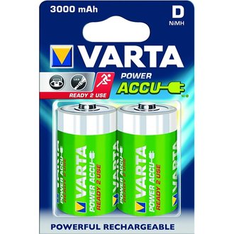 Lot de 2 piles alcaline type hr20 1.2 volts rechargeables  - VARTA - 56720101402
