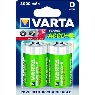 Lot de 2 piles alcaline type hr20 1.2 volts rechargeables  - VARTA - 56720101402 - 134417 - 4008496550777