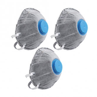 Pack de 3 masques anti-poussières FFP2 avec valve