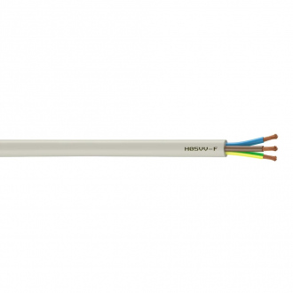 Câble électrique HO5VV-F - 3 x 2,5 mm² - 50 m - blanc 