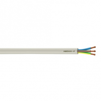 Câble électrique H05VV-F - 3 x 1,5 mm² - 50 m - blanc