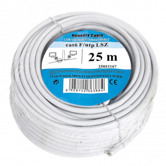 Câble réseau très haut débit - Cat6 F/utp - 25 m - blanc 