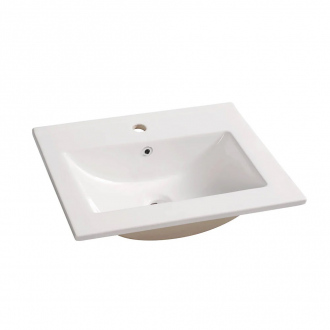 Vasque en céramique pour meuble SWEET - avec trop plein - 60,5 x 46 cm - blanc