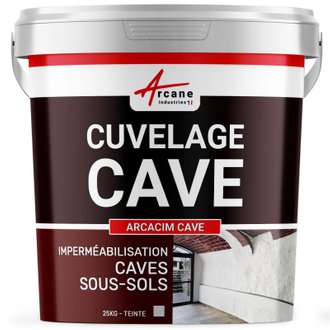 Enduit de cuvelage hydrofuge - Étanchéité cave sous-sol garage - ARCACIM CAVE 25 Kg - Gris