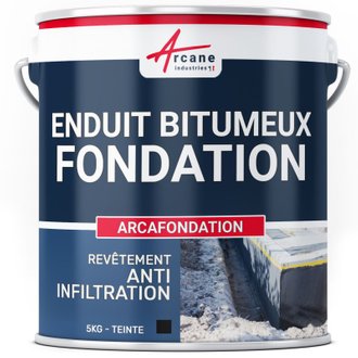 Enduit bitumineux pour Fondations Murs enterrés - ARCAFONDATION 5 Kg - Noir